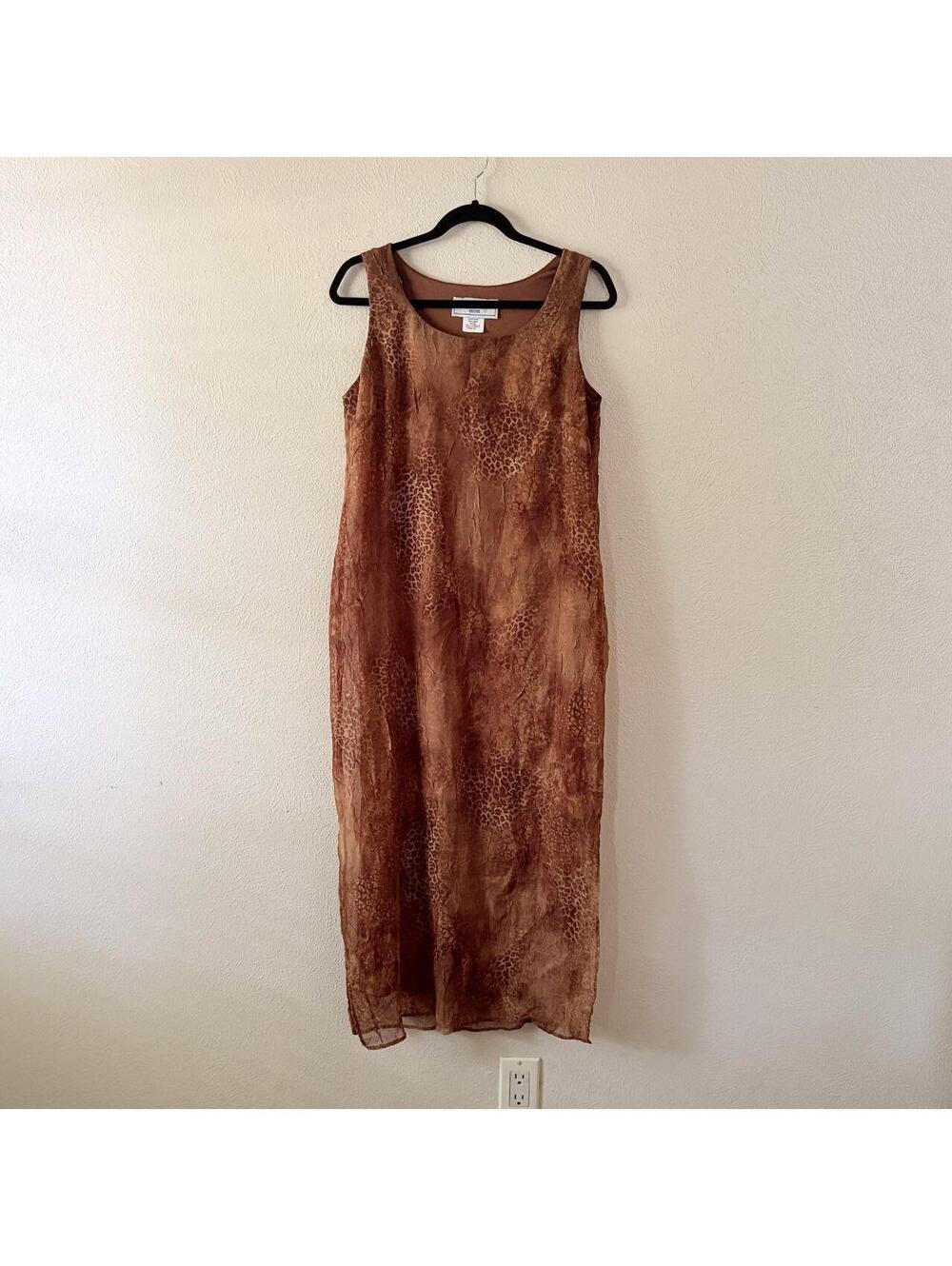 Maxi Dress 90s Cheetah Print Shift Dress Petite